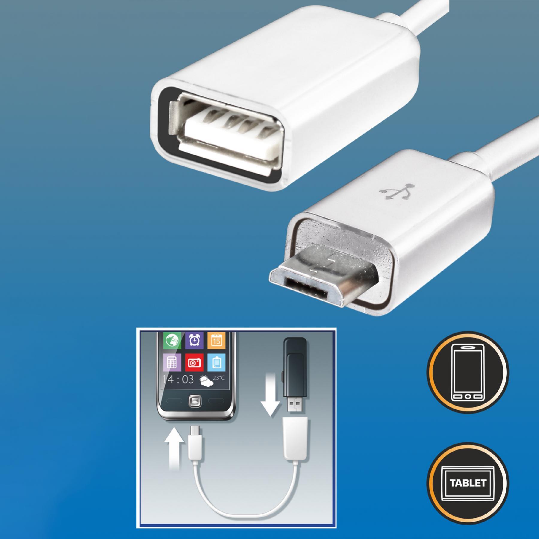 Home SA 044 microUSB OTG kábel, USB-A aljzat, microUSB-B dugó, 2,1A, 16cm, 480 Mbps - Image 4