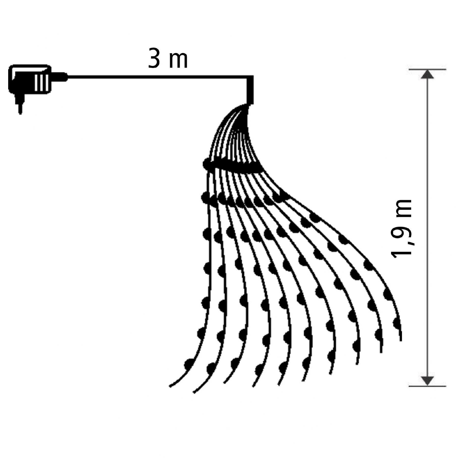 Home ML 200/WH micro LED-es fényfüzérköteg, 200 db hidegfehér micro LED, 10 ágú, vékony, ezüstszínű vezeték, hálózati adapter, kül- és beltéri kivitel - Image 6
