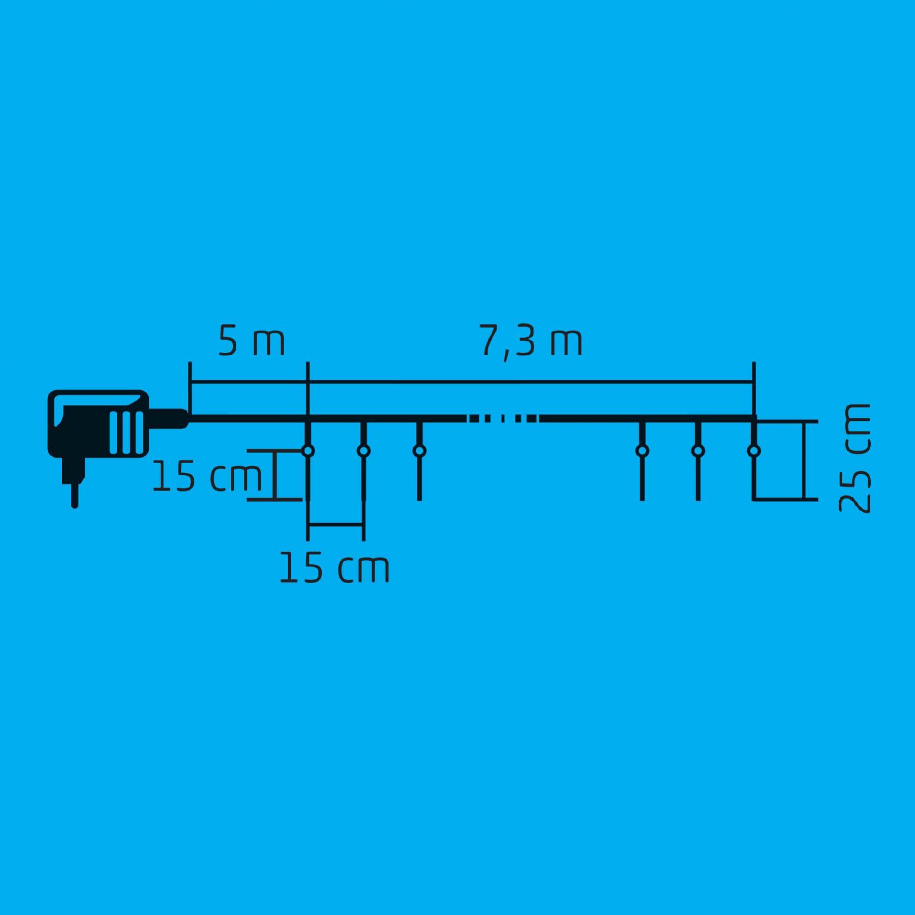 Home KJL 50C LED-es jégcsap fényfüzér, 7,3x0,25 m / 50 db hidegfehér LED, 50 db jégcsap, fehér vezeték, állófényű, hálózati adapter, kül- és beltéri kivitel - Image 3