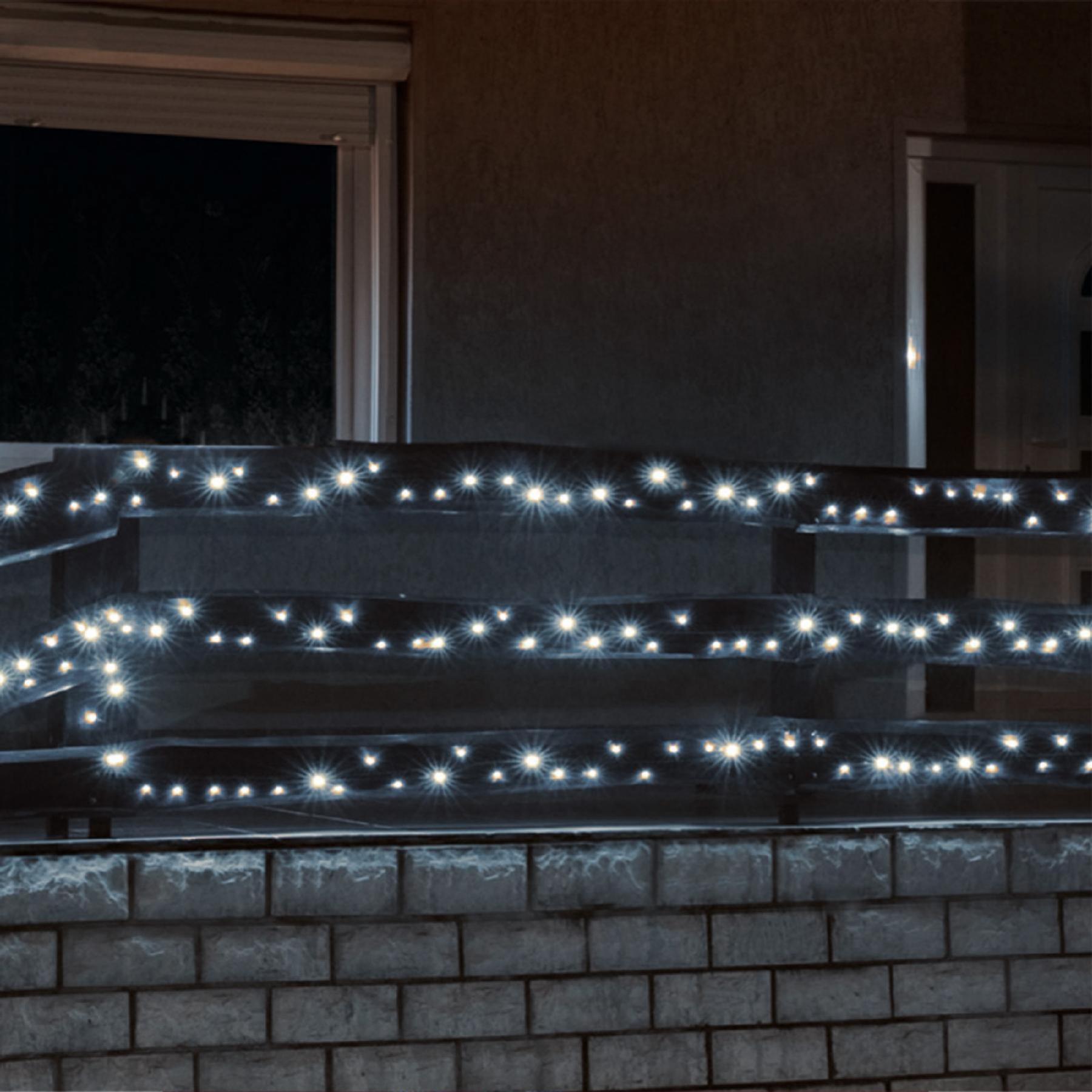 Home LED 108C/WH LED-es fényfüzér, 7 m / 100 db hidegfehér LED, 8 fényprogram, zöld vezeték, hálózati adapter, kül- és beltéri kivitel - Image 3