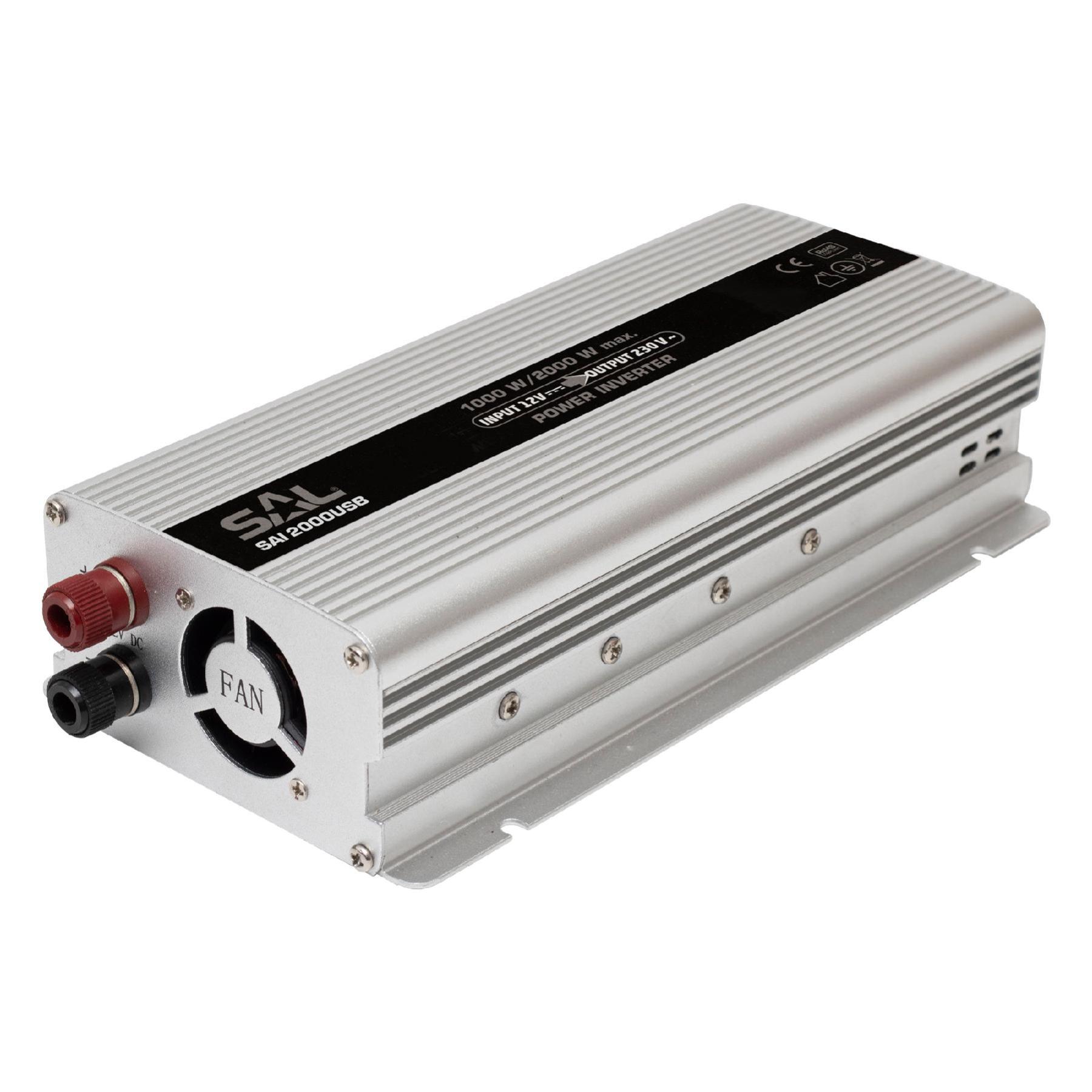 SAL SAI 2000USB feszültségátalakító, 1000 W, inverter, 500 mA USB töltő, gyermekzár - Image 3