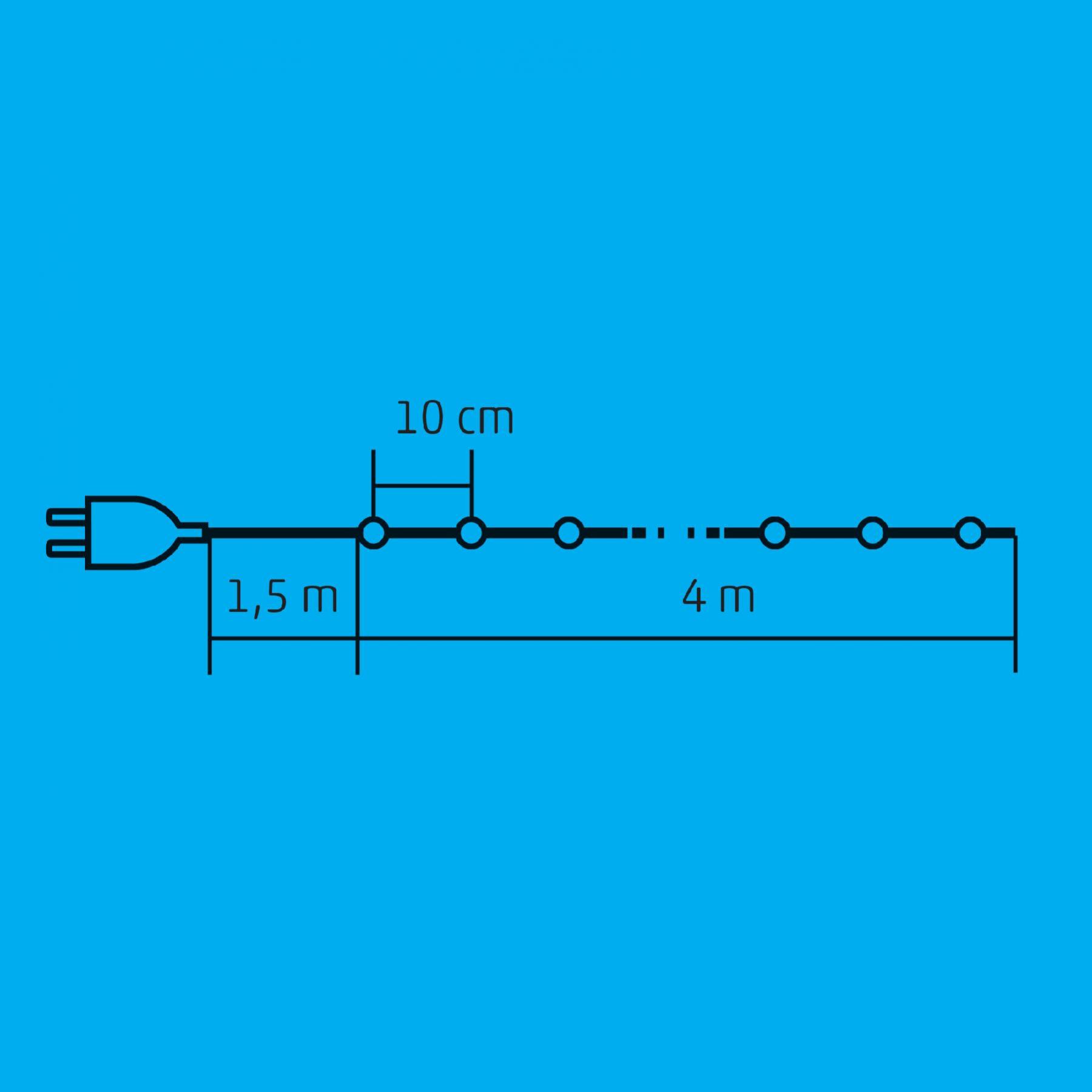 Home KIL 40C/M LED-es fényfüzér, 4 m / 40 db színes dekorált LED, állófényű, zöld vezeték, hálózati adapter, beltéri kivitel - Image 3