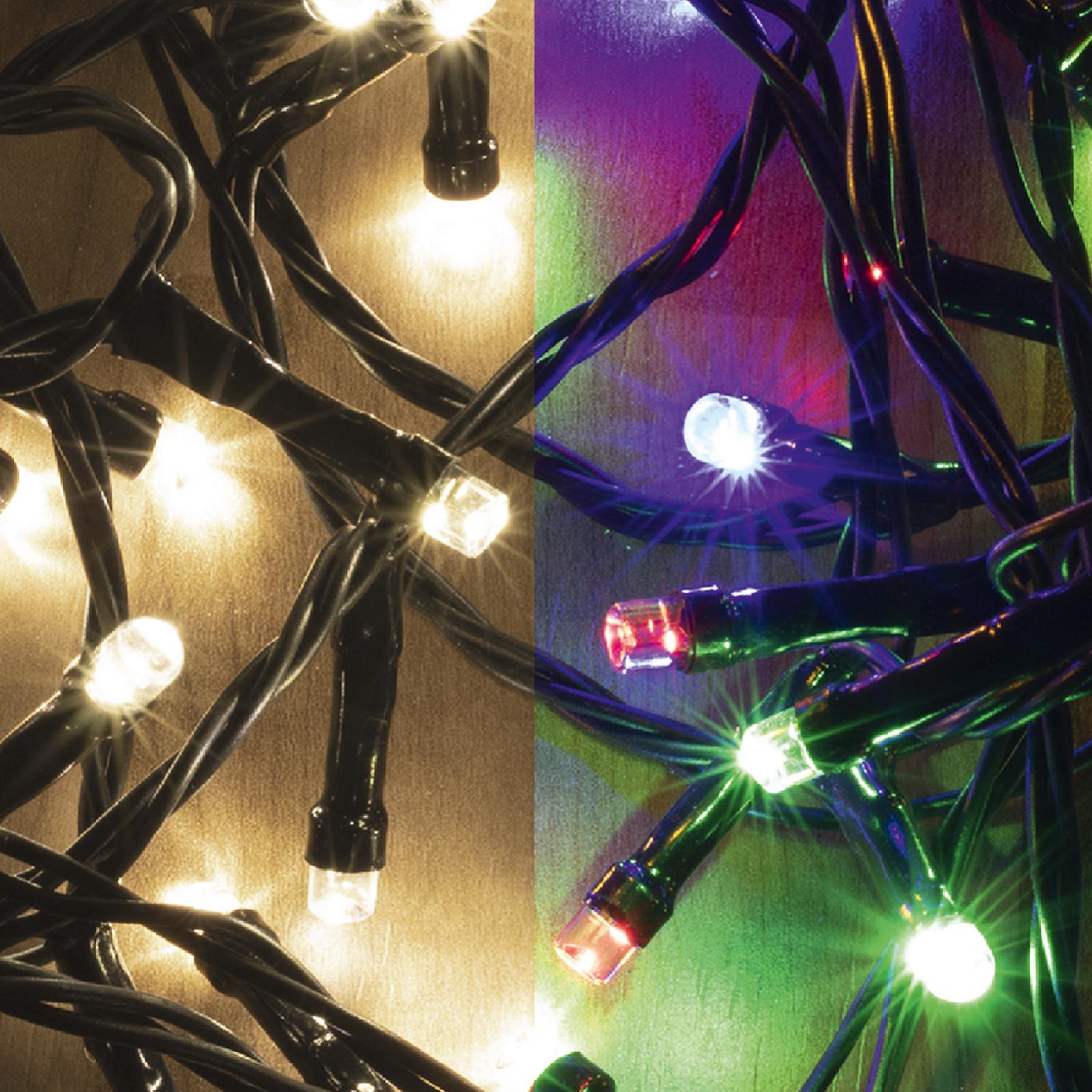 Home LED 105/WW/M LED-es DUAL COLOR fényfüzér, 7 m / 100 db melegfehér és színes LED, fekete vezeték, 5 fényprogram, hálózati adapter, kül- és beltéri kivitel - Image 2