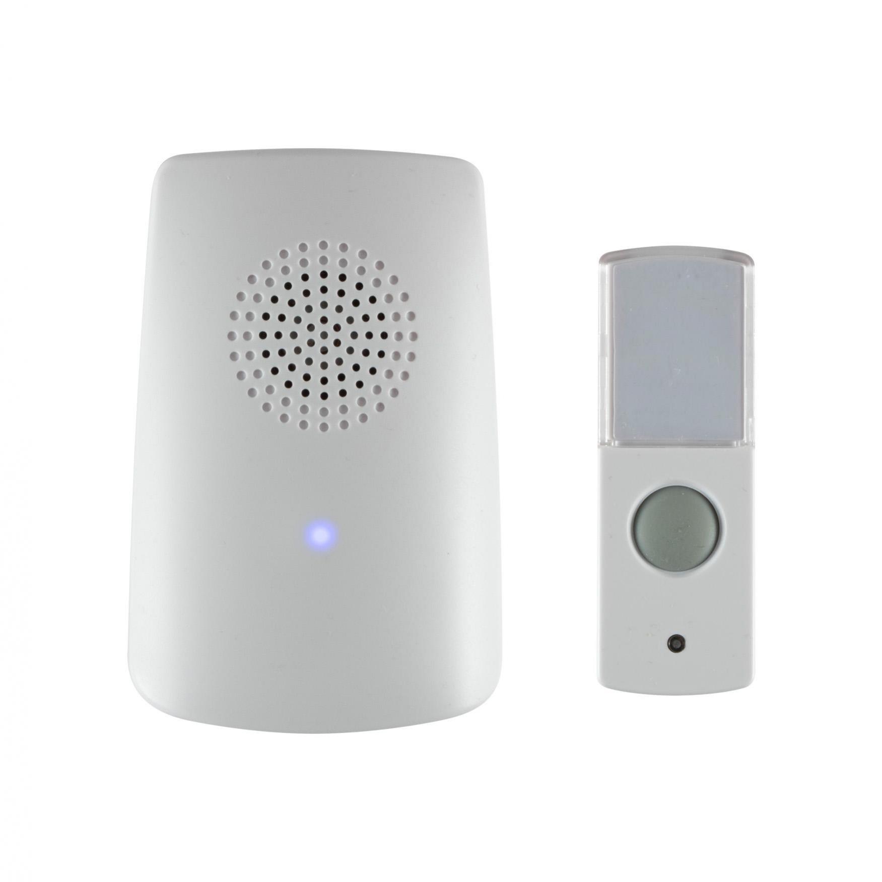 Home DB 1001DC vezeték nélküli csengő, 100m hatótáv, 8 dallam, kék fényjelzés, 256 digitális kód, elemes kivitel, IP 44 védett nyomógomb - Image 2