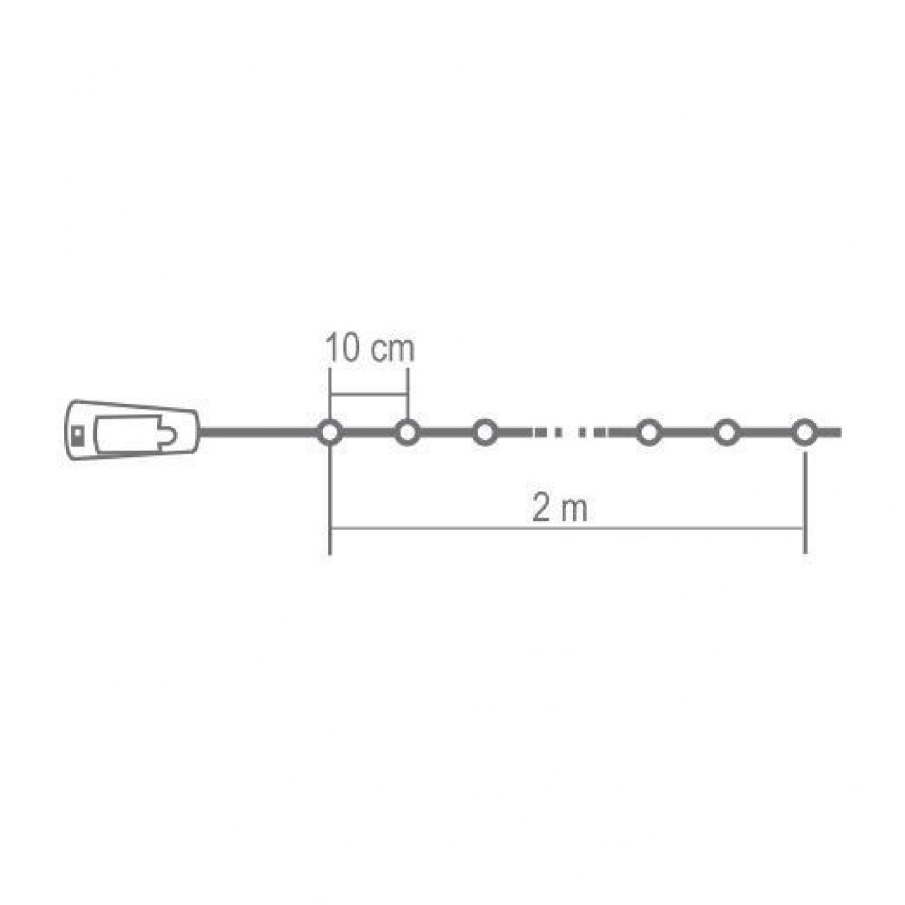 Home MLD 20/M micro LED-es fényfüzér, 2 m / 20 db színes micro LED, állófényű, átlátszó vezeték, gombelemes, beltéri kivitel - Image 3