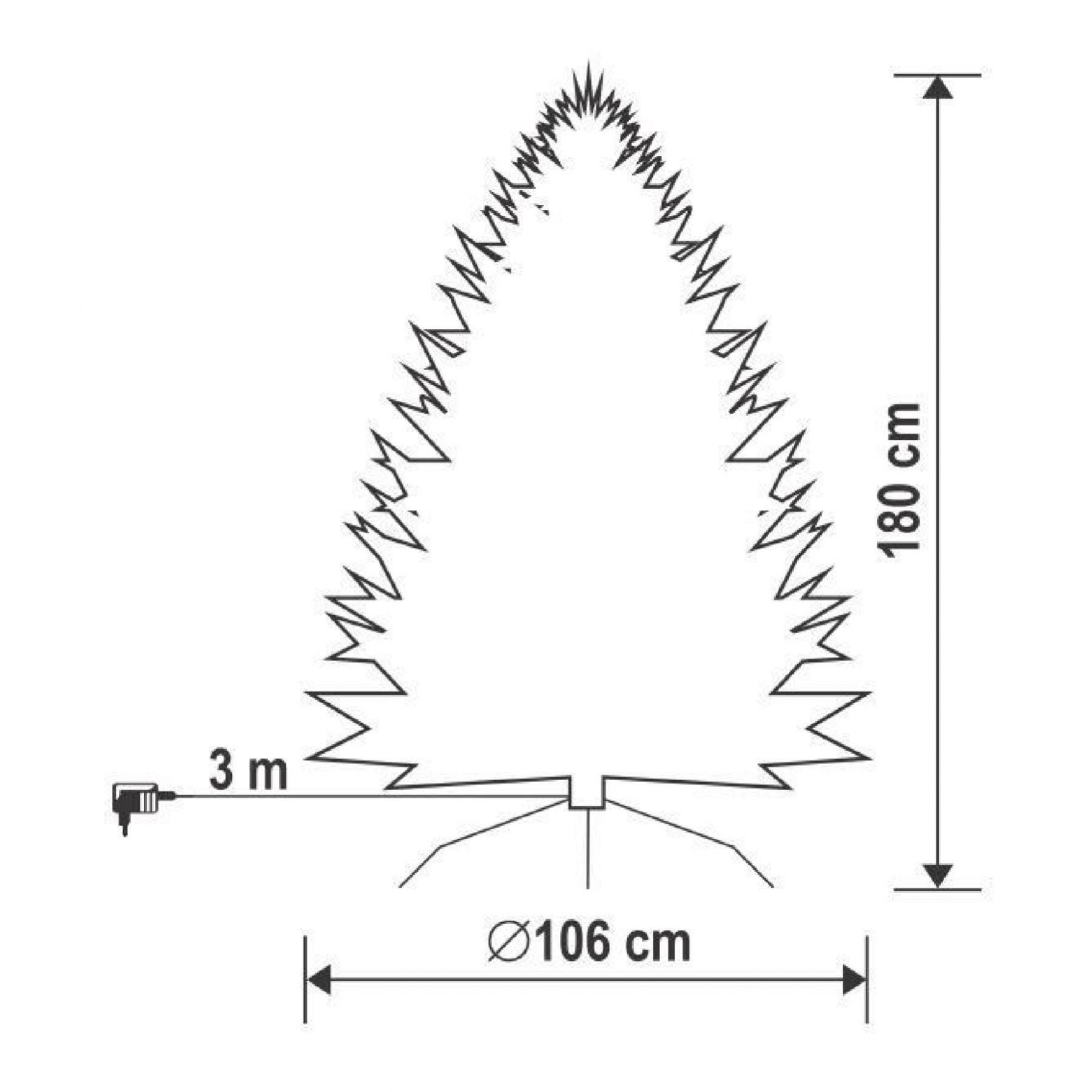 Home KMF 6/180 műfenyő beépített világítással, 350 db LED, 180 cm magasság, 106 cm átmérő, talpkapcsoló, 4 funkció - Image 5