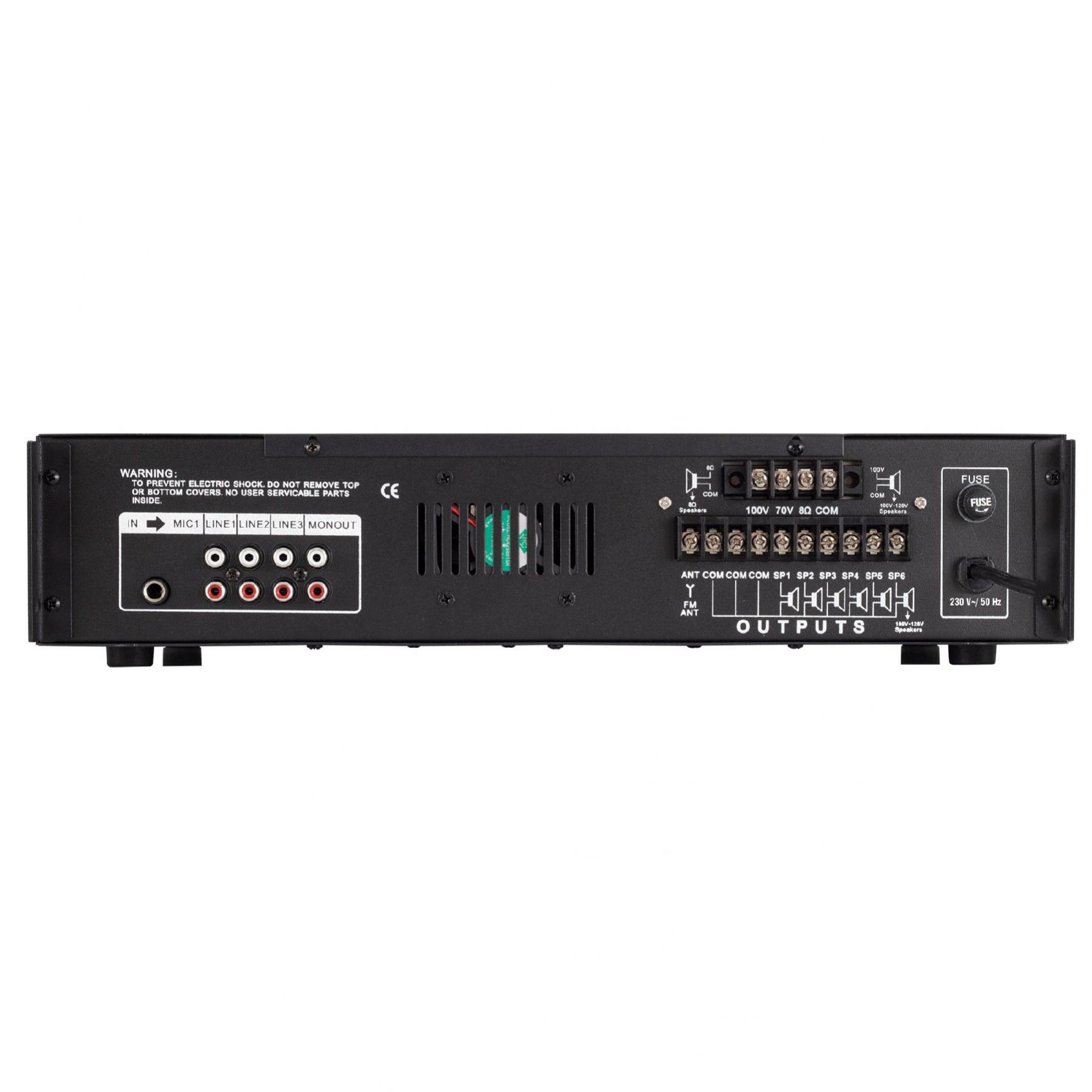 SAL MPA 120BT multimédiás keverő erősítő, 120 W, 6 csatorna, BT, FM rádió, USB/SD, EQ - Image 2