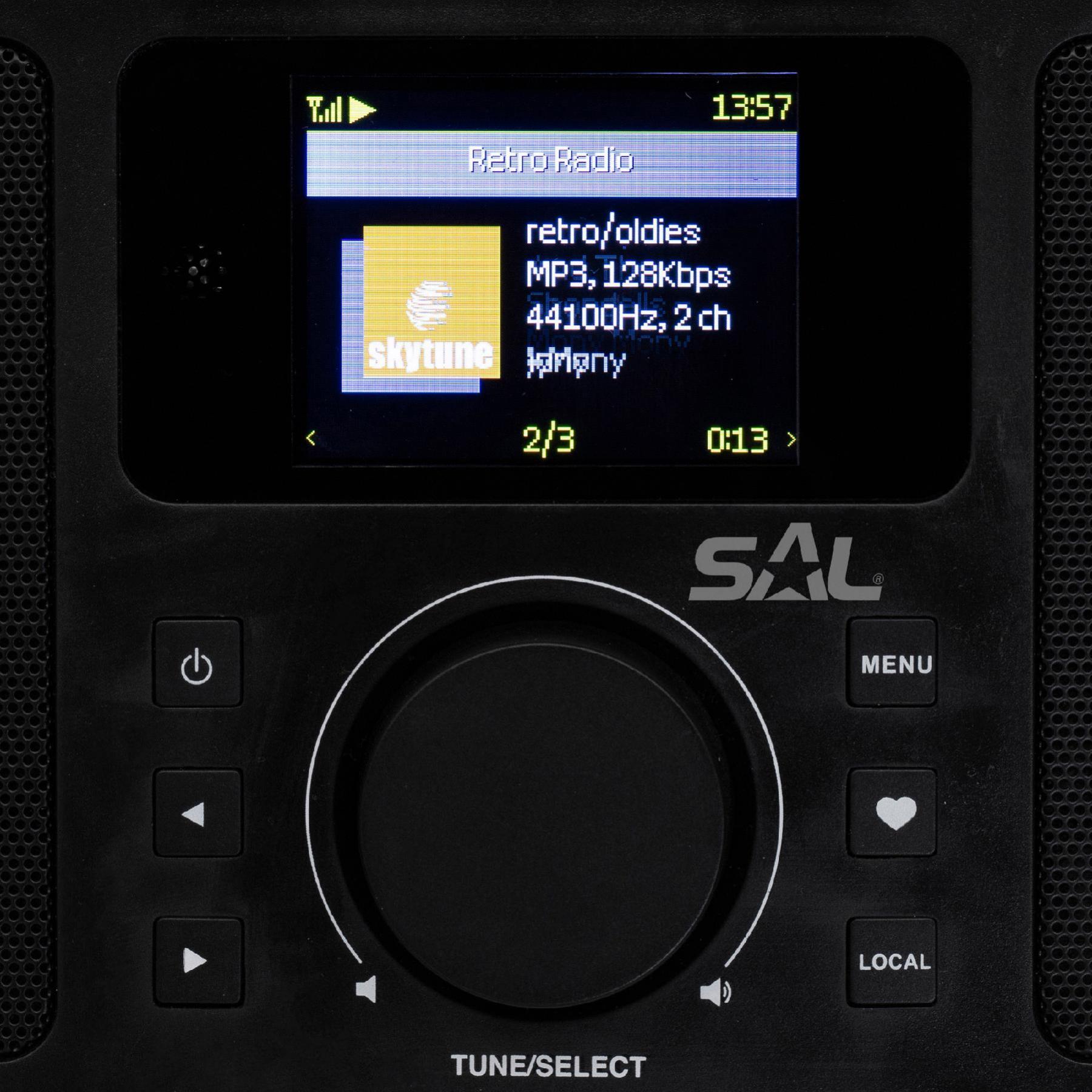SAL INR 5000/BK internetrádió, 5 in 1, 2x5 W, Bass reflex, világrádió, FM RDS, BT, AUX, Média Center hálózati zenetár, EQ - Image 2