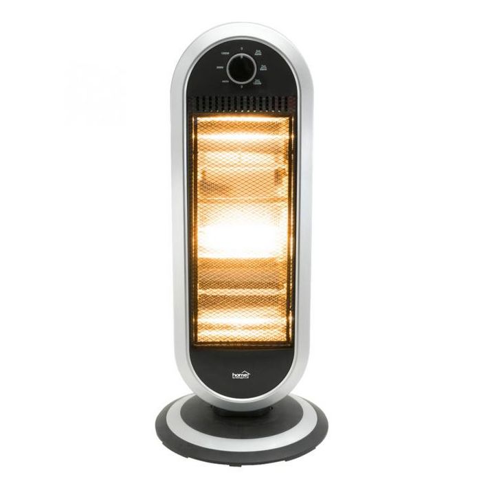 Home FK 231 álló elektromos halogén hősugárzó fűtőtest, 400W/800W/1200W, oszcillálás, IP20 védelem, fekete/ezüst - Image 2