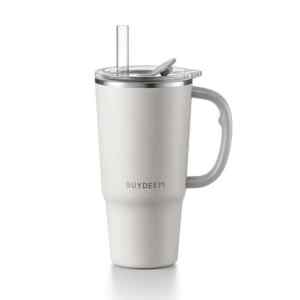 BUYDEEM DS57-OW pohár termosz szívószállal, 700 ml, dupla falú, 12 mm-es szívószál