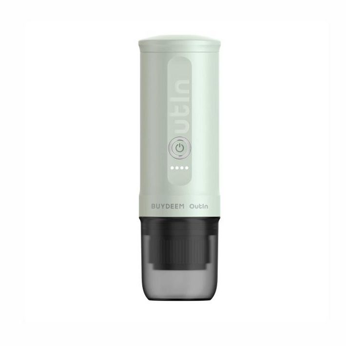 BUYDEEM OTEM-01-CG Nano eszpresszógép, 90 W teljesítmény, 20 bar, 80 ml víztartály, IPX4, acél kivitel, beépített akkumulátor, USB-C