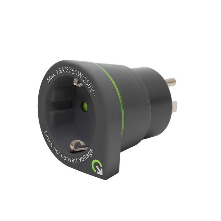 Q2POWER 1.200110-TH utazóadapter " Europe to USA”, bemeneti feszültség: 100-250 V, teljesítmény: 100 V - 1500 W / 250 V - 3750 W