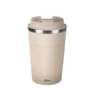 Zilan ZLN9877 pohár termosz, 380 ml űrtartalom, rozsdamentes acél belső, dupla falú, krémszínű
