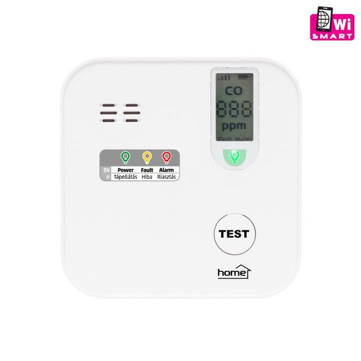 Home CO10SMART szén-monoxid vészjelző, Tuya kompatibilis, Wi-Fi kapcsolat , LCD kijelző, elemes, 5 év elem élettartam, 10 év érzékelő élettartam - Image 2