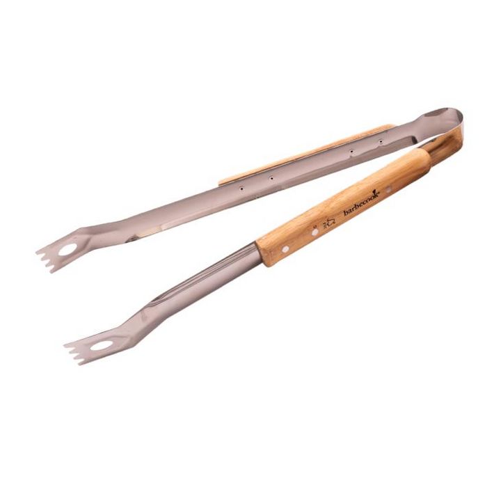 Barbecook BC-ACC-7069 rozsdamentes acél fogó, gumifa nyél, 100% FSC, 40cm - Image 2