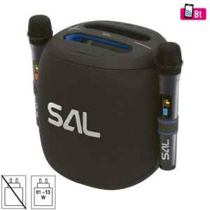 SAL PARCUBE boombox, 100 W, 2db vezeték nélküli mikrofon, 5db hangszóró, LED fényeffekt, IPX5 védelem, Bluetooth