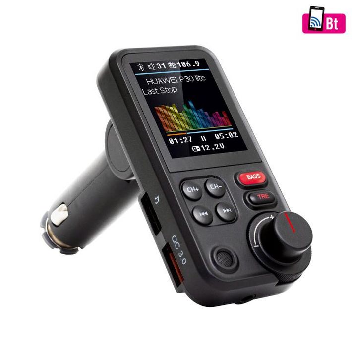 SAL FMBT HIFI autós kihangosító és töltő, dupla USB töltő, QC3.0, feszültségmérő, MicroSD, AUX, D/A és földhurok zajszűrő - Image 2