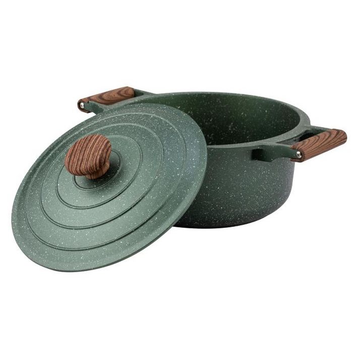 Nava 10-255-031 Ωmega tapadásmentes öntött alumínium lábas fedővel, kőbevonattal, 24 cm - Image 2