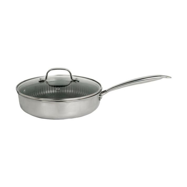 Zilan ZLN9679 Hexachef serpenyő fedővel, 26 cm, 3,2 liter, 3 rétegű, hatszögletű hibrid tapadásmentes belső