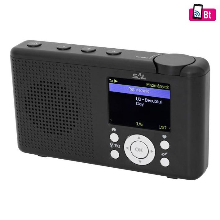 SAL INR 3000 internetrádió, 4 in 1, 2 W hangszóró, világrádió, FM RDS, BT, Média Center hálózati zenetár, EQ - Image 2