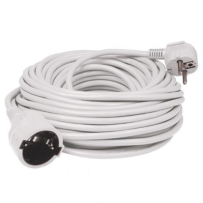 Home NV 2-30/WH/1,5 hosszabbító, 30 m, H05VV-F 3G1,5 mm2 kábel, IP 20 kivitel, 250V~/16A/3680W, pipa alakú dugó és egyenes lengő aljzat, fehér színű - Image 2