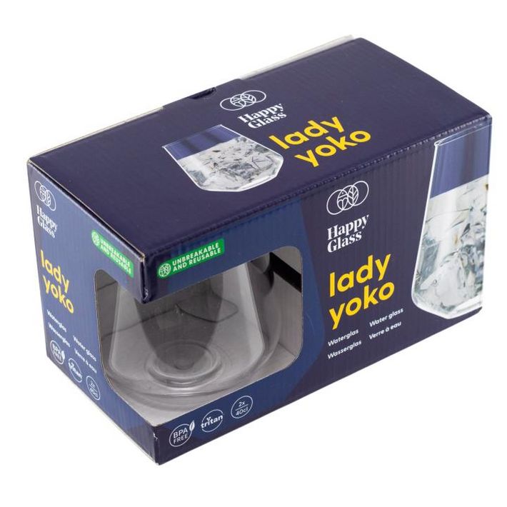 HappyGlass Lady Yoko törhetetlen koktélpohár, 40 cl, BPA mentes, élelmiszeripari minőség, 2 db / szett