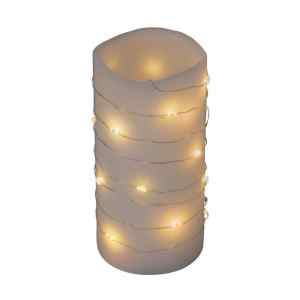 Home MLF 26/WW micro LED-es fényfüzér, 2 m / 20 db melegfehér micro LED, állófényű, átlátszó vezeték, időzíthető, gombelemes, lapos elemtartó, beltéri kivitel