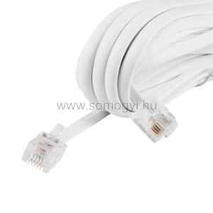 Home T 5-5/WH telefoncsatlakozó kábel, 6P/4C (RJ 11), dugó - dugó, fehér, 5m