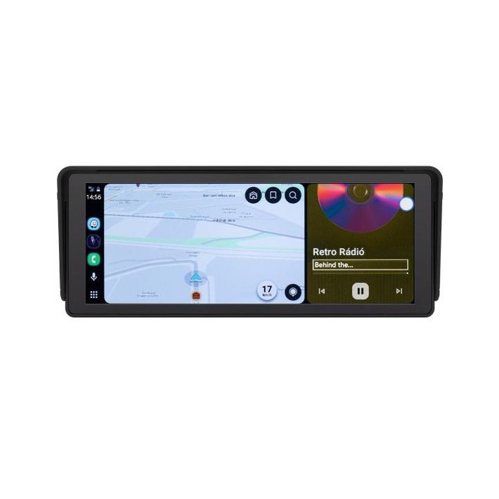 SAL CARPLAY10 multimédia központ, 10” IPS LCD érintőképernyő, CarPlay, Android Auto, USB/microSD csatlakozás, Bluetooth, WiFi, beépített hangszóró, FM modulátor
