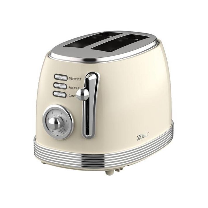Zilan ZLN1191 retró kenyérpirító, 850 W, 6 fokozat, 2 szeletes, STOP funkció, morzsatálca, bézs