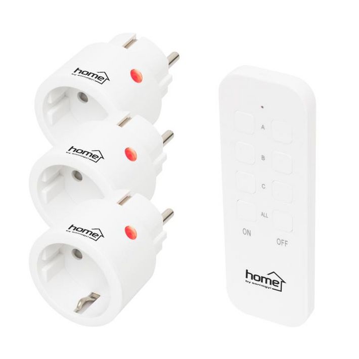 Home TH2313 távirányítható mini hálózati aljzat szett, 2300 W, 3 aljzat + 1 távirányító, 40m hatótáv - Image 2