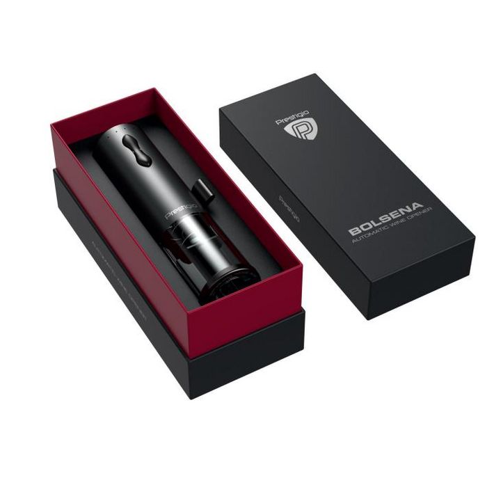 Prestigio PWO101BK Bolsena dugóhúzó készlet, fóliavágó, levegőztető, vákuumos dugó, 500 mAh beépített akkumulátor