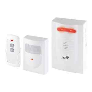 Home HSB 120 R vezeték nélküli belépésjelző távkapcsolóval, 120m hatótáv, IP44 vízálló mozgásérzékelő, vízszintesen 110°-os érzékelés, elemes tápellátás