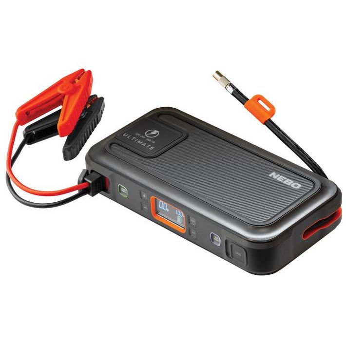 NEBO NEB-PBK-0006-G ULTIMATE, Jump Starter, 12VDC/600 A 3mp, 1500 A max., kompresszor, 130 psi max., LCD kijelző, Smart Charge, indítókábelek - Image 2