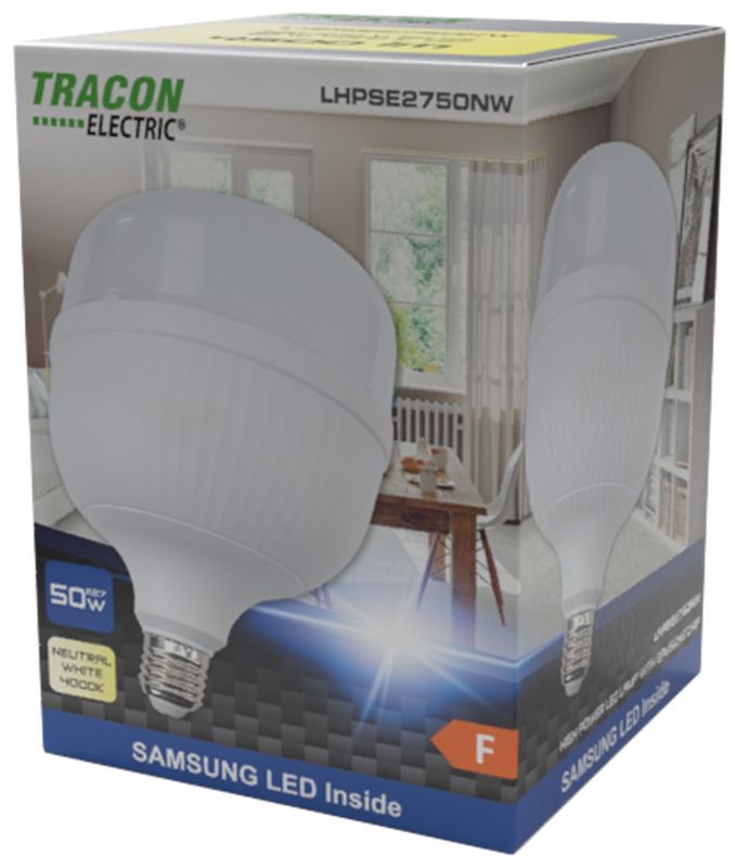 Tracon LHPSE2740NW Nagyteljesítményű LED fényforrrás Samsung chippel 220-240 V,50 Hz,40 W,4000 K,3500 lm,E27,EEI=F - Image 3
