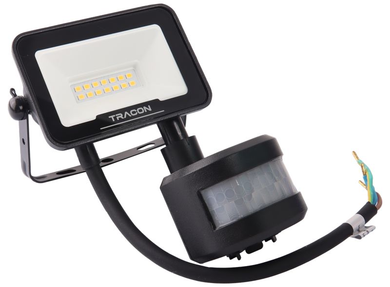 Tracon RSMDSM10W LED fényvető SAMSUNG chippel,mozgásérzékelős 220-240V AC,10W,4000K,IP65,1000lm,EEI=F