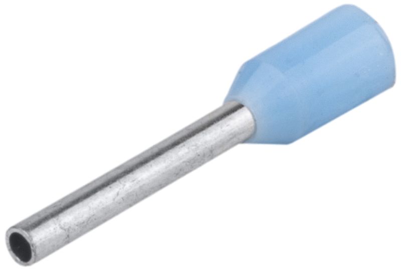 Tracon E135 Szigetelt érvéghüvely,ónozott elektr.réz,világoskék 0,25mm²,L=12,8mm