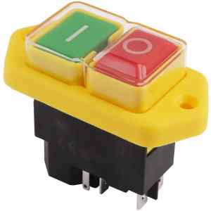 Tracon SSTM-045 Relés biztonsági kapcsoló,csavarozható,sárga kerettel 5PIN,230 VAC,12A/AC3,IP54,6,3×0,8