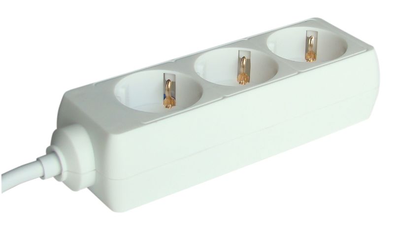 Tracon H3 Hordozható elosztósáv,normál,fehér 3×SCHUKO,1,5m,max.16A,250VAC,3680W,3x1,0mm²,H05VV-F - Image 2