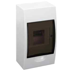 Tracon EDFK-4/1 Falon kívüli elosztódoboz,füstszínű ajtóval,N/PE sínnel 1×4 modul,IP40