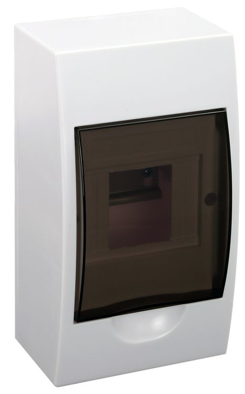 Tracon EDFK-4/1 Falon kívüli elosztódoboz,füstszínű ajtóval,N/PE sínnel 1×4 modul,IP40