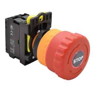 Tracon NYG3-ETLR Vészgomb,világító,reteszelt,piros 1×NC,5A/230V AC-15,40mm,IP65,LED 230V AC/DC
