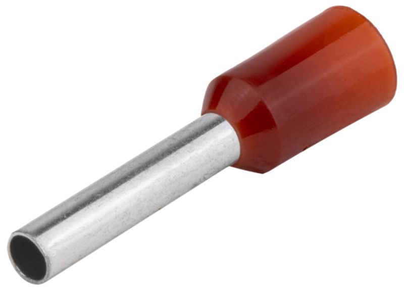 Tracon E113 Szigetelt érvéghüvely,ónozott elektrolitréz,piros 1,5mm²,L=14,6mm