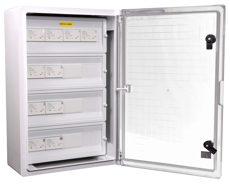 Tracon SPBPVDC10 Túlfeszültség-védelmi doboz fotovoltaikus rendszerekhez Ucpv: 1200V; Iimp:12,5kA; In:20kA; Imax:50kA; Up:4kV - Image 3