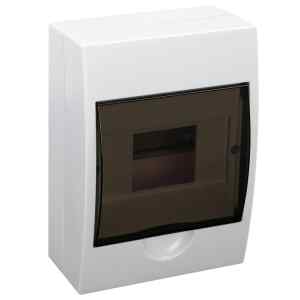 Tracon EDFK-6/1 Falon kívüli elosztódoboz,füstszínű ajtóval,N/PE sínnel 1×6 modul,IP40