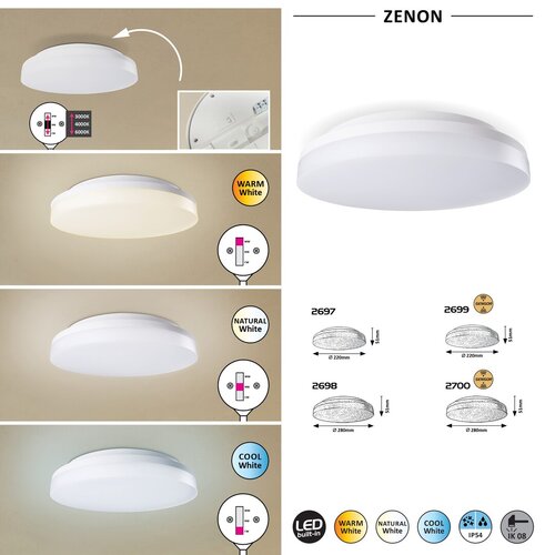 Rábalux 2697 Zenon technikai kültéri mennyezeti lámpa LED 18W IP54 fehér - Image 3