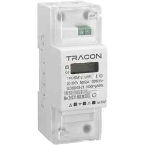 Tracon TVOSM12 Egyfázisú okos fogyasztásmérő, közvetlen, 2 modul, ad-vesz, 230 VAC / 5(65) A, Pd=2 W, WIFI