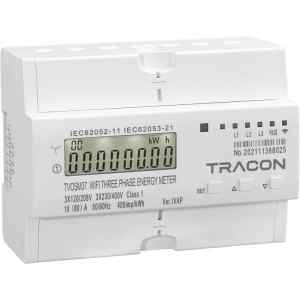 Tracon TVOSM37 Háromfázisú okos fogyasztásmérő, közvetlen, 7 modul, ad-vesz, 400 VAC / 10(80) A, Pd=2 W, WIFI