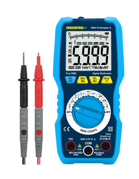 Tracon PANPROFIMETER-2 Digitális multiméter, ACV, DCV, ACA, DCA, TRMS, Ohm, Hz, C, NCV