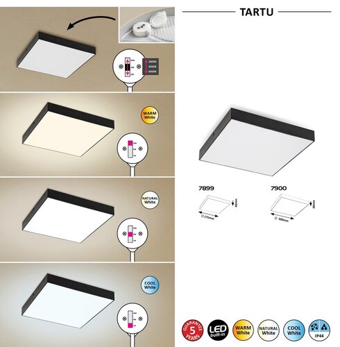 Rábalux 7900 Tartu technikai kültéri mennyezeti lámpa LED 24W IP44 matt fekete - Image 4
